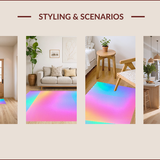 Ultra Soft Area Rug, Non Slip, Stain Resistant, Washable Area Rugs for Living Room, Bedroom, Pastel Rainbow Shaggy Nursery Playroom Rug(Pink)