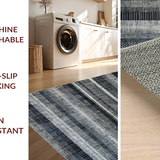 Ultra Soft Area Rug, Non Slip, Stain Resistant, Washable Area Rugs for Living Room, Bedroom, Graphic Zebra: Striped Decor Rug, Contemporary Floor Art(Gray)