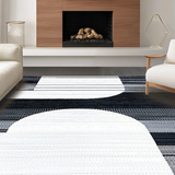 Ultra Soft Area Rug, Non Slip, Stain Resistant, Washable Area Rugs for Living Room, Bedroom, Sleek Modern Diamond Pattern(Black)