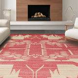 Ultra Soft Area Rug, Non Slip, Stain Resistant, Washable Area Rugs for Living Room, Bedroom, Cozy Abstract Earthy Hues(Red)