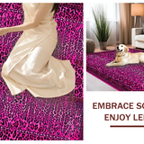 Ultra Soft Area Rug, Non Slip, Stain Resistant, Washable Area Rugs for Living Room, Bedroom, Artistic Leopard Print with Linear Elements(Pink)