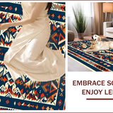 Ultra Soft Area Rug, Non Slip, Stain Resistant, Washable Area Rugs for Living Room, Bedroom, Boho Geometric Soft Dining Room Rug(Blue)