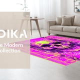 Ultra Soft Area Rug, Non Slip, Stain Resistant, Washable Area Rugs for Living Room, Bedroom, Chic Abstract Kiss Design(Pink)