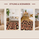 Ultra Soft Area Rug, Non Slip, Stain Resistant, Washable Area Rugs for Living Room, Bedroom, Country Style Black Kitchen Non-Slip Jute Carpet(Black)