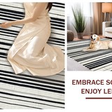 Ultra Soft Area Rug, Non Slip, Stain Resistant, Washable Area Rugs for Living Room, Bedroom, Contemporary Black White Rug(Black)