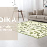 Ultra Soft Area Rug, Non Slip, Stain Resistant, Washable Area Rugs for Living Room, Bedroom, Elegant Earthy Leaf Design(Beige)