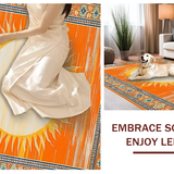 Ultra Soft Area Rug, Non Slip, Stain Resistant, Washable Area Rugs for Living Room, Bedroom, Vibrant Colorful Geometric Delight(Orange)