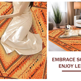 Ultra Soft Area Rug, Non Slip, Stain Resistant, Washable Area Rugs for Living Room, Bedroom, Vibrant Diamond Patterned Aesthetic(Orange)