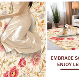 Ultra Soft Area Rug, Non Slip, Stain Resistant, Washable Area Rugs for Living Room, Bedroom, Elegant Soft Floral Elegance(Beige)