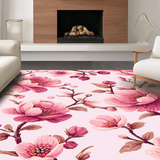 Ultra Soft Area Rug, Non Slip, Stain Resistant, Washable Area Rugs for Living Room, Bedroom, Vibrant Cheerful Garden Pattern(Pink)