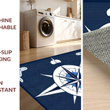 Ultra Soft Area Rug, Non Slip, Stain Resistant, Washable Area Rugs for Living Room, Bedroom, Striking Abstract Nautical Elements(Blue)