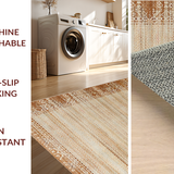 Ultra Soft Area Rug, Non Slip, Stain Resistant, Washable Area Rugs for Living Room, Bedroom, Elegant Warm Neutral Weave(Beige)