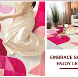 Ultra Soft Area Rug, Non Slip, Stain Resistant, Washable Area Rugs for Living Room, Bedroom, Abstract Geometric Living Room Multicolor Faded Rug(Pink)