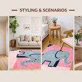 Charming Whimsical Elephant Artwork(Pink)
