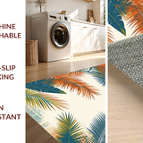 Ultra Soft Area Rug, Non Slip, Stain Resistant, Washable Area Rugs for Living Room, Bedroom, Fresh Tropical Oasis Style(Orange)