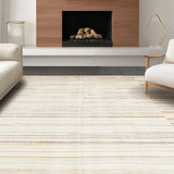 Ultra Soft Area Rug, Non Slip, Stain Resistant, Washable Area Rugs for Living Room, Bedroom, Rustic Textured Woven Aesthetic(Beige)