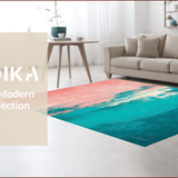 Ultra Soft Area Rug, Non Slip, Stain Resistant, Washable Area Rugs for Living Room, Bedroom, Vintage Ocean Pink Distressed Living Room Rug(Pink)