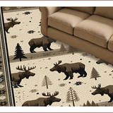 Ultra Soft Area Rug, Non Slip, Stain Resistant, Washable Area Rugs for Living Room, Bedroom, Vintage Lodge Natural Aesthetic(Brown)