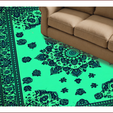 Ultra Soft Area Rug, Non Slip, Stain Resistant, Washable Area Rugs for Living Room, Bedroom, Green and Turquoise Meditation Space Easy Care Carpet(Blue)
