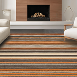 Ultra Soft Area Rug, Non Slip, Stain Resistant, Washable Area Rugs for Living Room, Bedroom, Contemporary Warm Toned Weave(Orange)