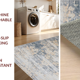 Ultra Soft Area Rug, Non Slip, Stain Resistant, Washable Area Rugs for Living Room, Bedroom, Modern Boho Linear Elements(Gray)