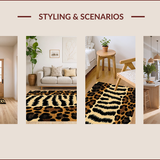 Ultra Soft Area Rug, Non Slip, Stain Resistant, Washable Area Rugs for Living Room, Bedroom, Handmade Tiger Skin Couch Decor Accent Rug(Beige)