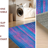 Ultra Soft Area Rug, Non Slip, Stain Resistant, Washable Area Rugs for Living Room, Bedroom, Dynamic Blue Pink Mosaic Theme(Blue)