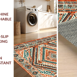 Ultra Soft Area Rug, Non Slip, Stain Resistant, Washable Area Rugs for Living Room, Bedroom, Chic Colorful Diamond Arrangement(Orange)