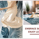 Ultra Soft Area Rug, Non Slip, Stain Resistant, Washable Area Rugs for Living Room, Bedroom, Trendy Two-Tone Tropical Aesthetic(Blue)