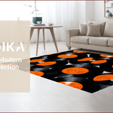 Ultra Soft Area Rug, Non Slip, Stain Resistant, Washable Area Rugs for Living Room, Bedroom, Semi Circle Vibrant Kitchen Absorbent Floor Rug(Black)