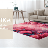 Ultra Soft Area Rug, Non Slip, Stain Resistant, Washable Area Rugs for Living Room, Bedroom, Romantic Pink Floral Non-Slip Bathroom(Pink)