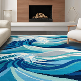 Dynamic Oceanic Ripple Motif(Blue)