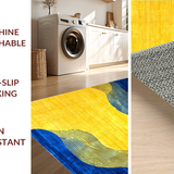 Ultra Soft Area Rug, Non Slip, Stain Resistant, Washable Area Rugs for Living Room, Bedroom, Sophisticated Multi-Tone Abstract Look(Yellow)