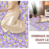 Ultra Soft Area Rug, Non Slip, Stain Resistant, Washable Area Rugs for Living Room, Bedroom, Sunny Whimsical Flower Burst(Purple)