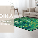 Ultra Soft Area Rug, Non Slip, Stain Resistant, Washable Area Rugs for Living Room, Bedroom, Whimsical Floral and Insect Fusion(Green)