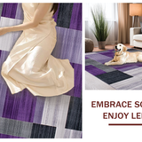 Ultra Soft Area Rug, Non Slip, Stain Resistant, Washable Area Rugs for Living Room, Bedroom, Stylish Monochrome Abstract Elements(Purple)