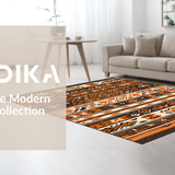 Ultra Soft Area Rug, Non Slip, Stain Resistant, Washable Area Rugs for Living Room, Bedroom, Eclectic Warm Toned Medallion Look(Orange)