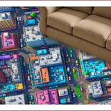 Ultra Soft Area Rug, Non Slip, Stain Resistant, Washable Area Rugs for Living Room, Bedroom, City Life Educational Play Rug for Kids Bedroom(Blue)