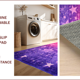 Ultra Soft Area Rug, Non Slip, Stain Resistant, Washable Area Rugs for Living Room, Bedroom, Glitter Gradient Cosmic Flair(Pink)
