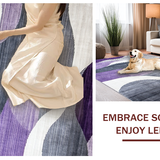 Ultra Soft Area Rug, Non Slip, Stain Resistant, Washable Area Rugs for Living Room, Bedroom, Elegant Tiled Grey Purple Harmony(Purple)