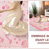 Ultra Soft Area Rug, Non Slip, Stain Resistant, Washable Area Rugs for Living Room, Bedroom, Delicate Cute Floral Accents(Pink)