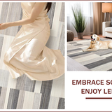 Ultra Soft Area Rug, Non Slip, Stain Resistant, Washable Area Rugs for Living Room, Bedroom, Artistic Grey Tiled Aesthetic(Gray)