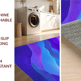 Ultra Soft Area Rug, Non Slip, Stain Resistant, Washable Area Rugs for Living Room, Bedroom, Dynamic Multicolor Wave Aesthetic(Blue)