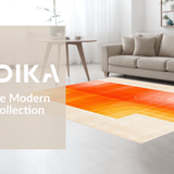 Ultra Soft Area Rug, Non Slip, Stain Resistant, Washable Area Rugs for Living Room, Bedroom, Eclectic Colorful Contemporary Fusion(Orange)