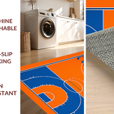 Ultra Soft Area Rug, Non Slip, Stain Resistant, Washable Area Rugs for Living Room, Bedroom, Whimsical Court Lines in Color(Orange)