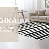 Ultra Soft Area Rug, Non Slip, Stain Resistant, Washable Area Rugs for Living Room, Bedroom, Modern Entry Carpet Bold Striped Design Indoor Outdoor Rug(Black)