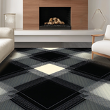 Ultra Soft Area Rug, Non Slip, Stain Resistant, Washable Area Rugs for Living Room, Bedroom, Stylish Minimalist Lattice Motif(Beige)