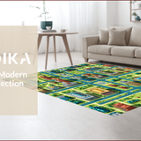 Ultra Soft Area Rug, Non Slip, Stain Resistant, Washable Area Rugs for Living Room, Bedroom, Non-Slip Road Design Carpet for Classroom Game Area(Gray)