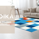 Ultra Soft Area Rug, Non Slip, Stain Resistant, Washable Area Rugs for Living Room, Bedroom, Cheerful Geometric Play Space(Blue)