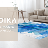 Ultra Soft Area Rug, Non Slip, Stain Resistant, Washable Area Rugs for Living Room, Bedroom, Trendy Bow Accent Rug Blue Decorative Knot Motif with Subtle Modern Flair(Blue)